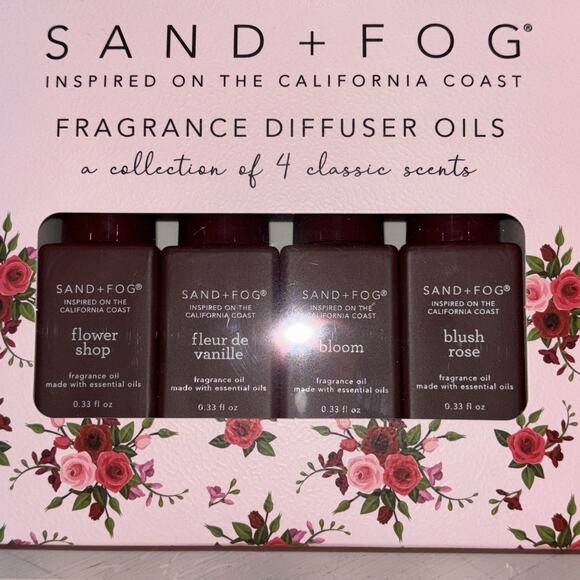Sand + Fog Diffuser Oils Flower Shop Fleur de Vanilla Bloom Blush Rose NEW 4 pk - Picture 1 of 3